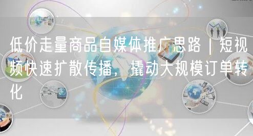 低价走量商品自媒体推广思路｜短视频快速扩散传播，撬动大规模订单转化